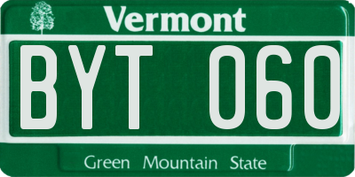 VT license plate BYT060