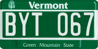 VT license plate BYT067