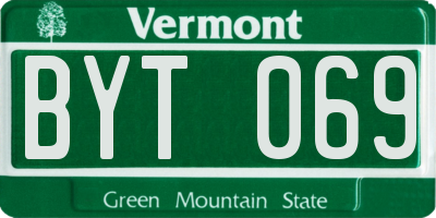 VT license plate BYT069
