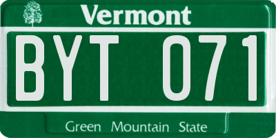VT license plate BYT071