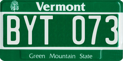 VT license plate BYT073