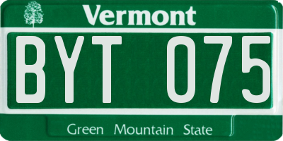 VT license plate BYT075