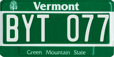 VT license plate BYT077