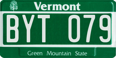 VT license plate BYT079