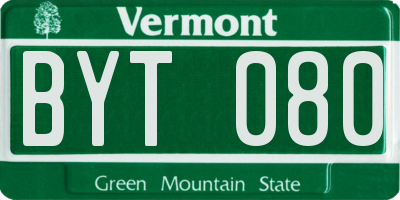 VT license plate BYT080