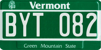 VT license plate BYT082