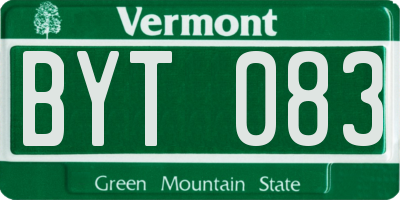 VT license plate BYT083