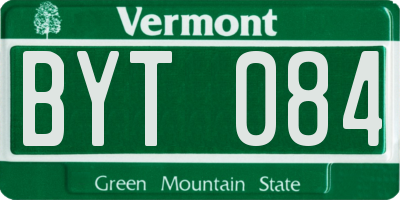VT license plate BYT084