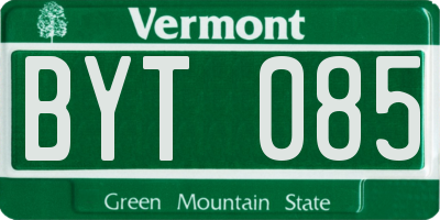 VT license plate BYT085