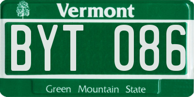 VT license plate BYT086