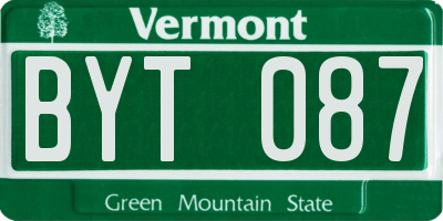 VT license plate BYT087