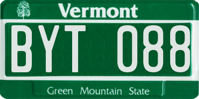VT license plate BYT088