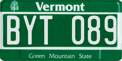 VT license plate BYT089