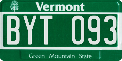 VT license plate BYT093
