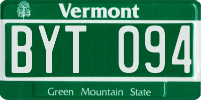 VT license plate BYT094