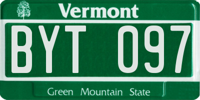 VT license plate BYT097
