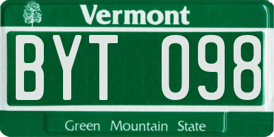 VT license plate BYT098