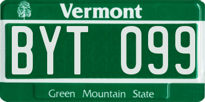 VT license plate BYT099