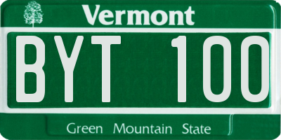 VT license plate BYT100