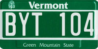 VT license plate BYT104