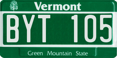 VT license plate BYT105