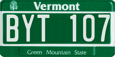 VT license plate BYT107