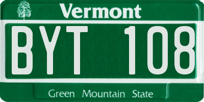 VT license plate BYT108