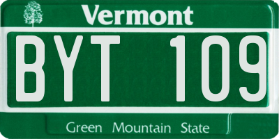 VT license plate BYT109