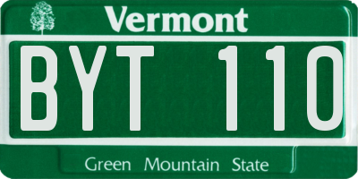 VT license plate BYT110