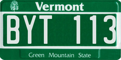 VT license plate BYT113