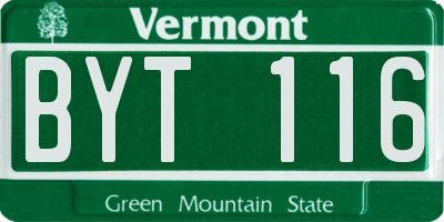VT license plate BYT116