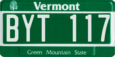 VT license plate BYT117