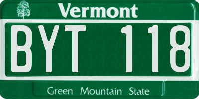 VT license plate BYT118
