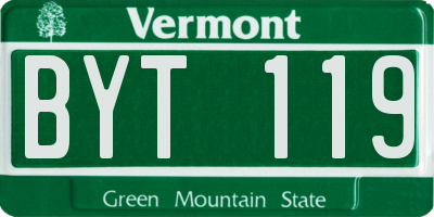 VT license plate BYT119