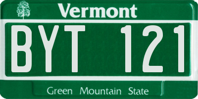 VT license plate BYT121