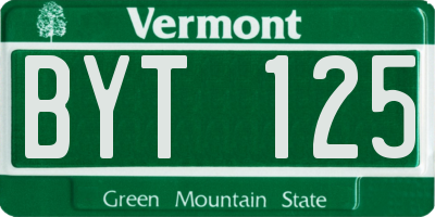 VT license plate BYT125