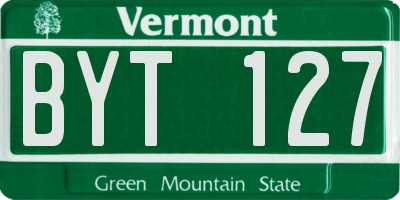 VT license plate BYT127