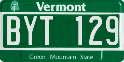 VT license plate BYT129