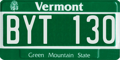 VT license plate BYT130