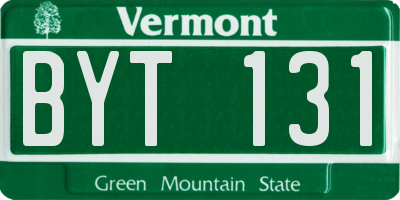 VT license plate BYT131