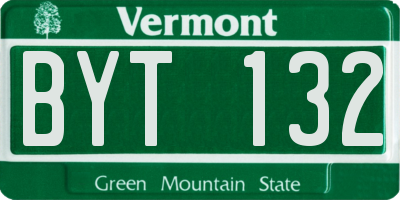 VT license plate BYT132