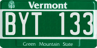 VT license plate BYT133