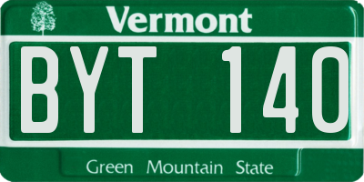 VT license plate BYT140