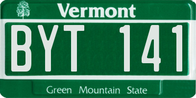 VT license plate BYT141