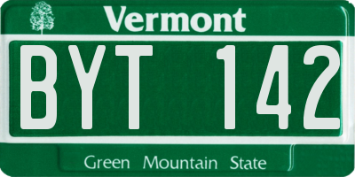 VT license plate BYT142