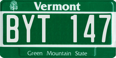 VT license plate BYT147