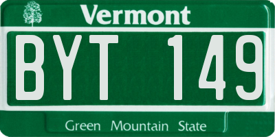 VT license plate BYT149