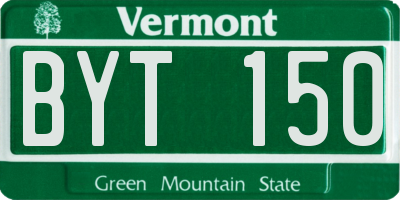 VT license plate BYT150