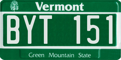 VT license plate BYT151
