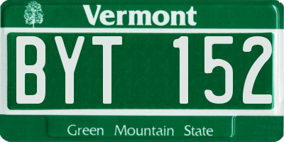 VT license plate BYT152